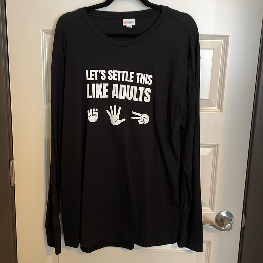 Black Long Sleeve Graphic Top